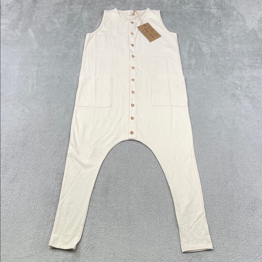 NEW The Simple Folk 6-7 Organic Cotton Cream The Free‎ Range Playsuit Jumpsuit